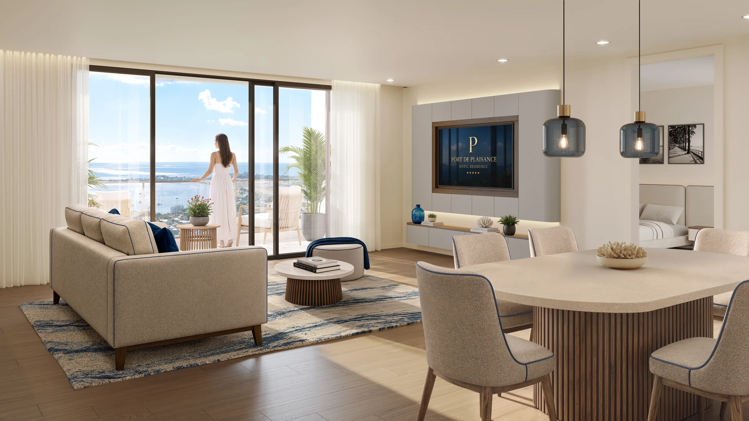 Port de Plaisance 2-bedroom condo living room, Sint Maarten Port de Plaisance 2-bedroom condo living room, Sint Maarten