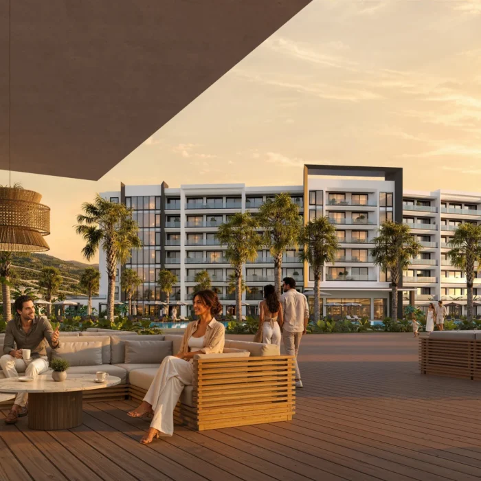 Port de Plaisance terrace lounge at sunset, Sint Maarten — 4U Real Estate